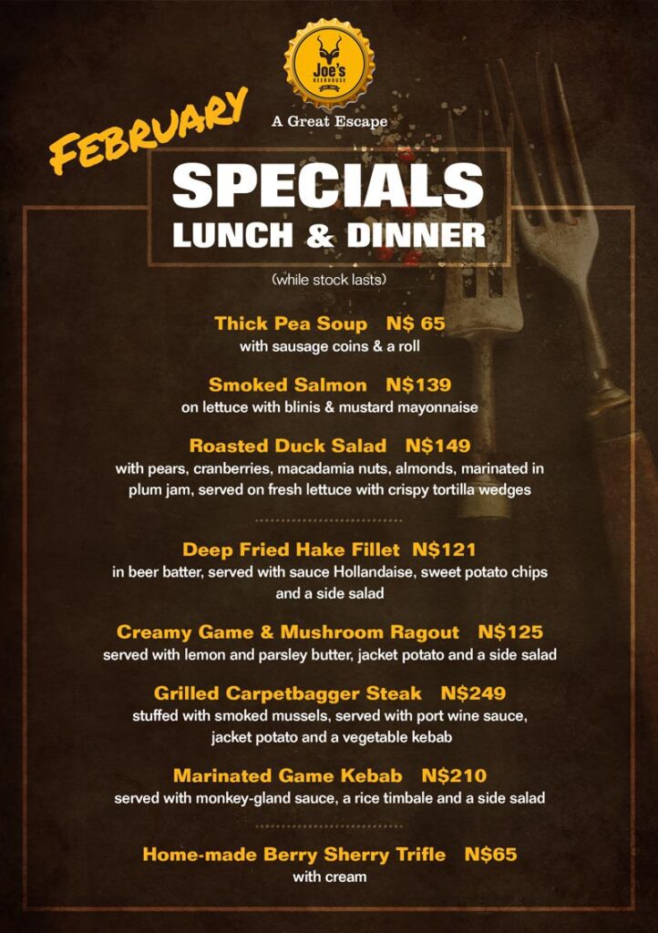 February specials poster